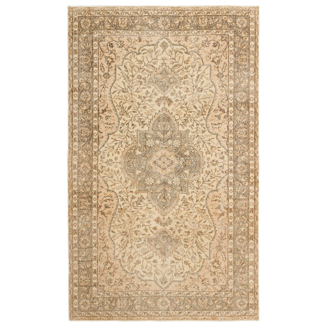 Atina Beige Vintage Wool Handmade Area Rug