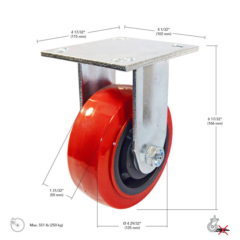 Roulette en polyuréthane moulé