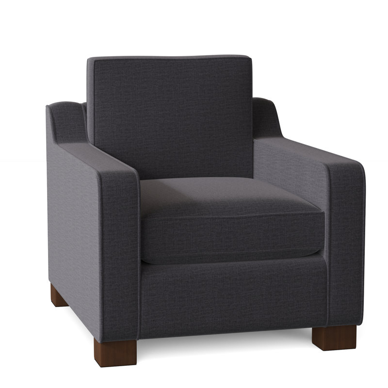 Fauteuil de 33 po de large Aceyon, Noyer, Gris anthracite Jango