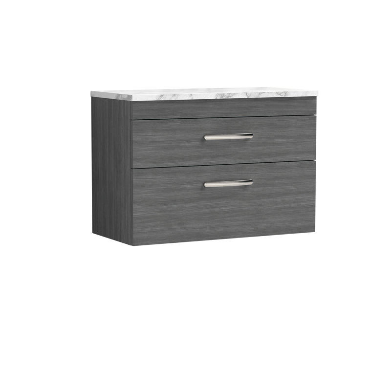Athena 142.24cm Single Bathroom Vanity Base Only, Anthracite Woodgrain