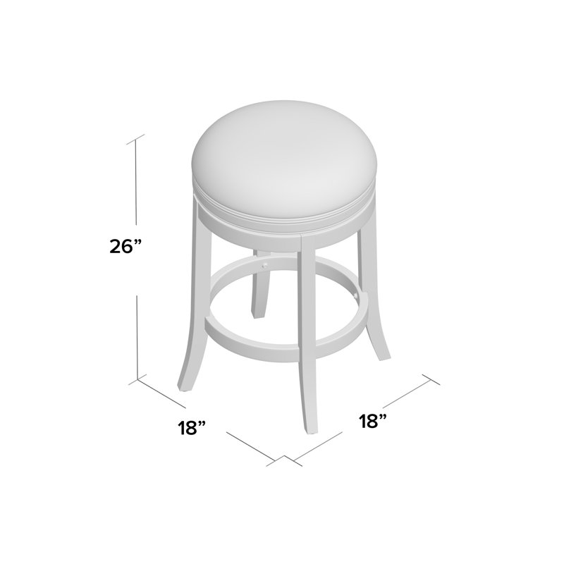 Katherine Swivel Bar Stool, Counter Stool (26" Seat Height), Beige Polyester