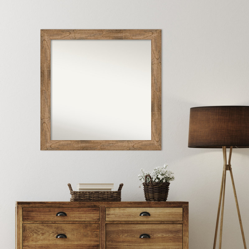 Timmy Solid Wood Wall Mirror, 35.5" x 35.5", Square