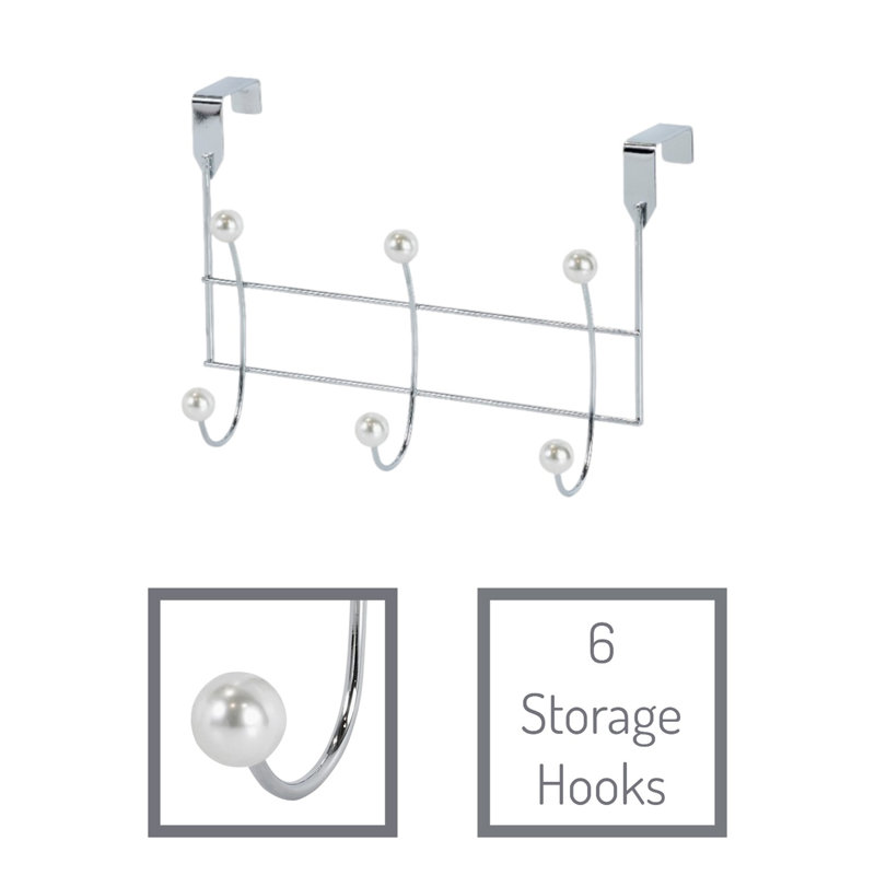 Akoya Over Door Storage Hooks, Polished Chrome