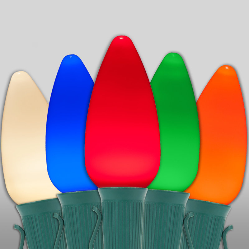 Multicolor C9 LED Outdoor Christmas Tree Lights, 50 ft