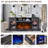 75 Inch Electric Fireplace Tv Stand For Tvs Up To 85'' With 36" Fireplace & Led Lights With Shelves & Storage-1842948890