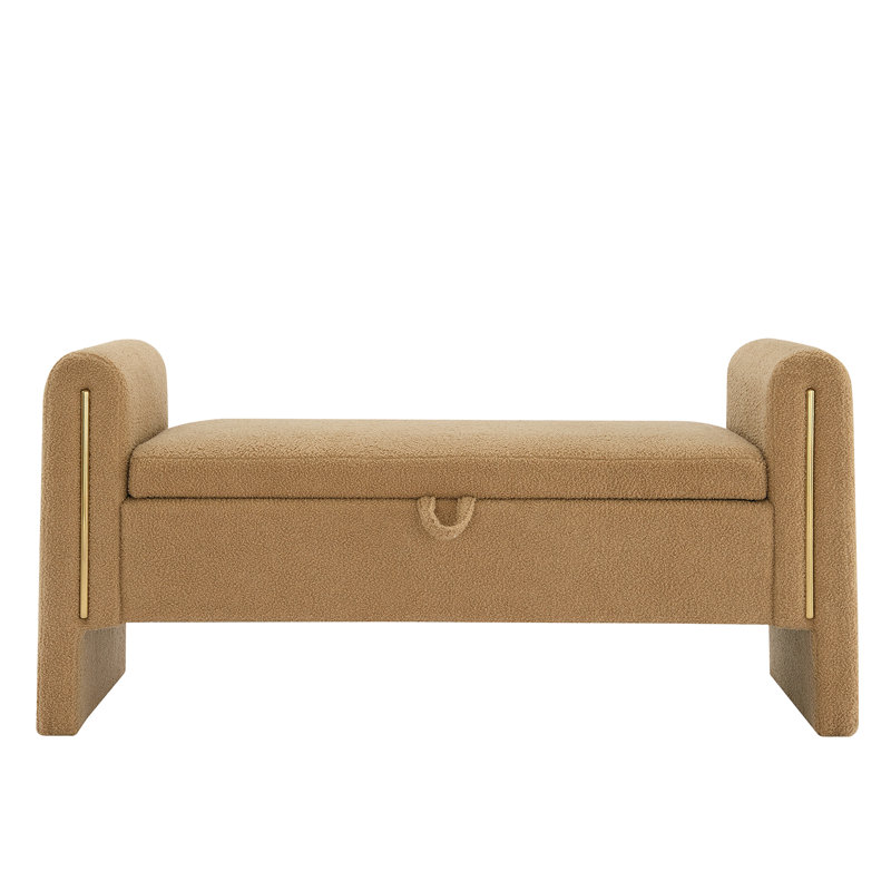 Banc de bout avec accoudoirs et rangement Modern, Café