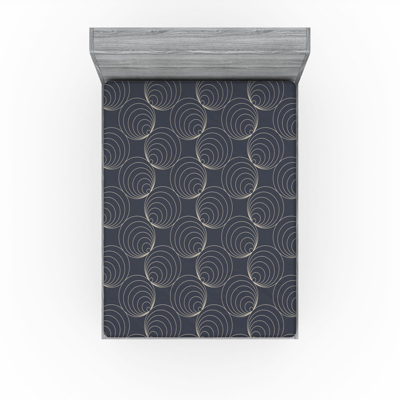 Drap-housse Ambesonne, Gris anthracite, gris, noix de coco / géométriqu, Drap-housse de taille très grand