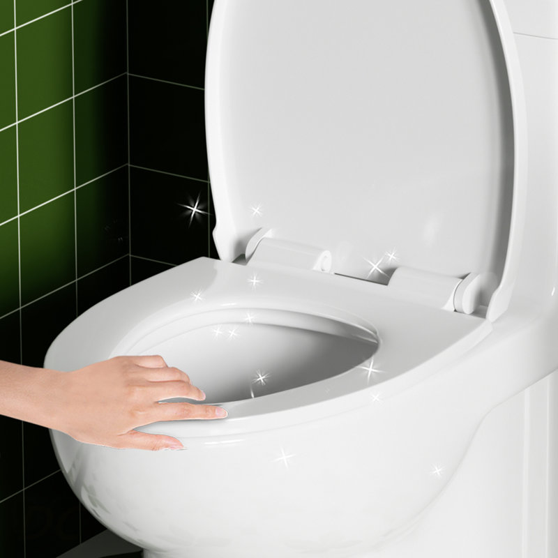1.1/1.6 GPF Tornado Flush One-Piece Toilets for bathrooms,Button on the Tank top,Water-Saving Elongated Comfort Height Floor Mounted, Soft Closing Seat,Powerful Dual Flush MAP 1000g,Gloss White GW-003
