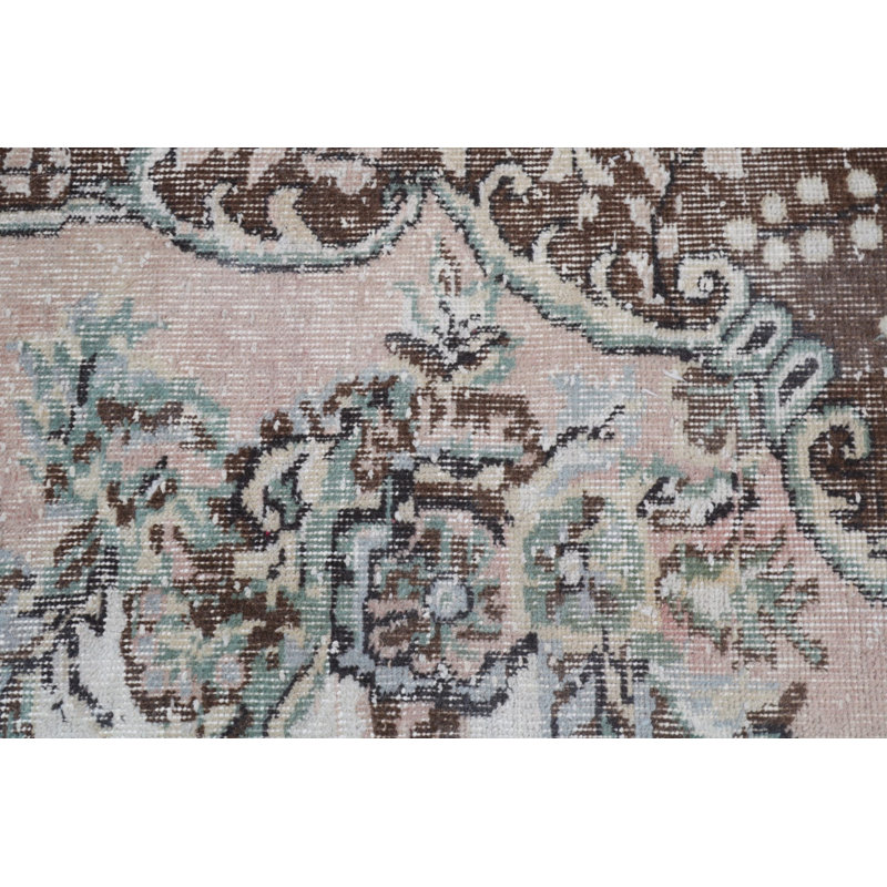 Enchanting Handmade Vintage Turkish Rug with Rustic Floral Pattern for a Warm Home Welcome