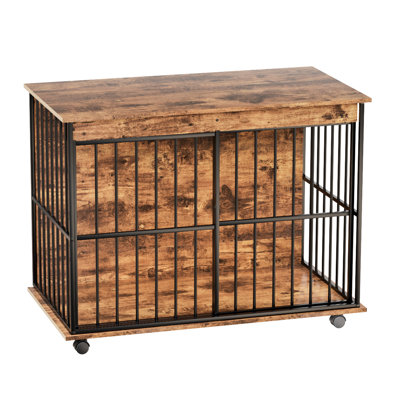 Large Dog Kennel Furniture, Ample Space For Breeds, Detachable Tray Hygiene, Easy To Maintain Crate Furniture - Double Function Side Table And Kennel, Evenly Spaced Steel Bars Ventilation,