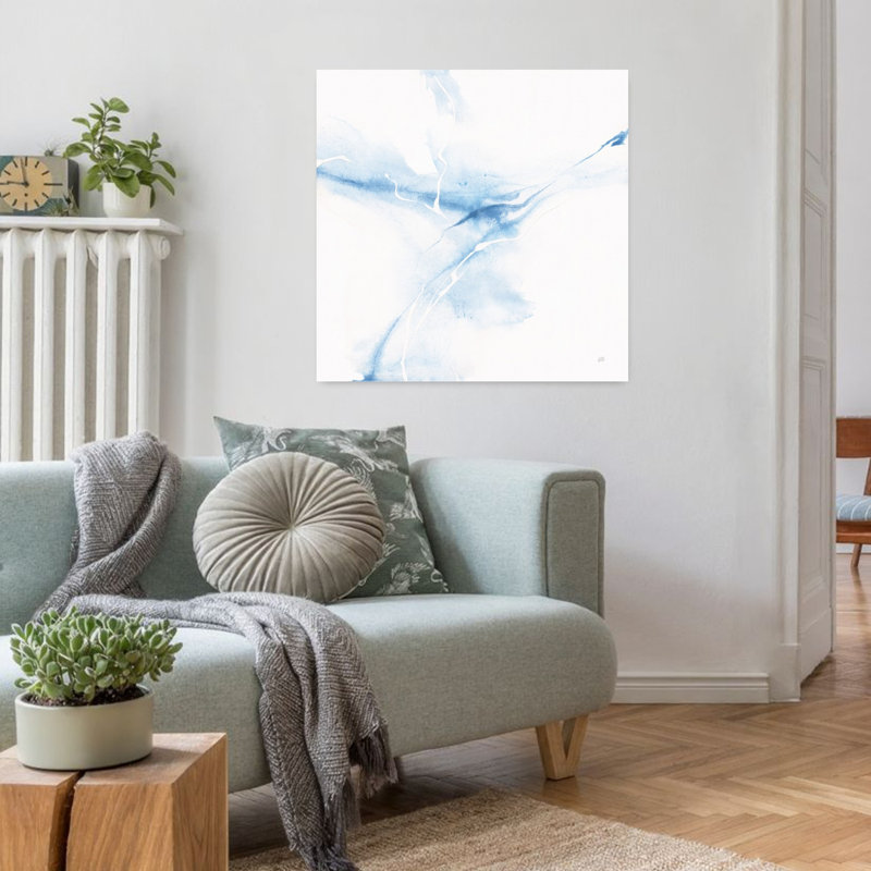 Marbre bleu II, art contemporain abstrait, H 32 po x l 32 po