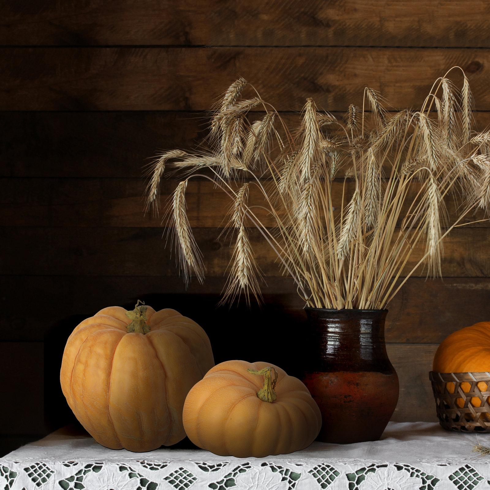 Soft Touch Weathered Pumpkin Holiday Accent, Orange