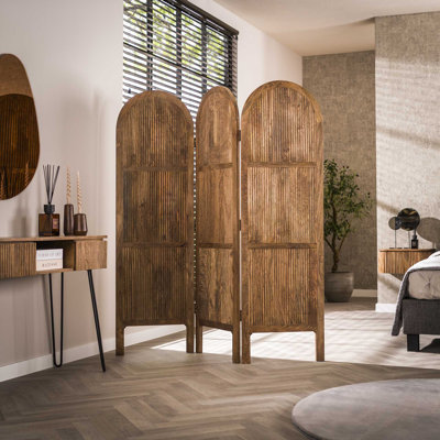 Nechelle 150 cm W x 170 cm H 3 - Panel Solid Wood Folding Room Divider