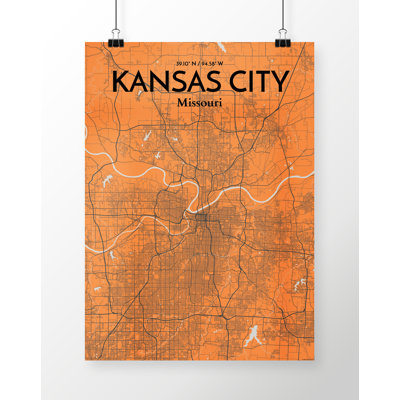 Kansas City Map - No Frame Print