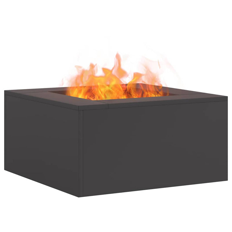 Outdoor Fire Pit, 30cm H x 60cm W x 60cm D, Black
