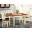 Ensemble de table de salle à manger 3 pièces pour petits espaces comprenant une table de salle à manger rectangulaire avec rallonge papillon et 2 chaises en bois, 32 x 54 pouces, blanc lin-1488108551-1564071758