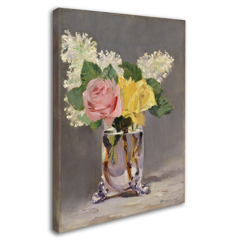 « lilacs et roses » par impression sur toile tendue Edouard Manet, H 19 po x l 14 po