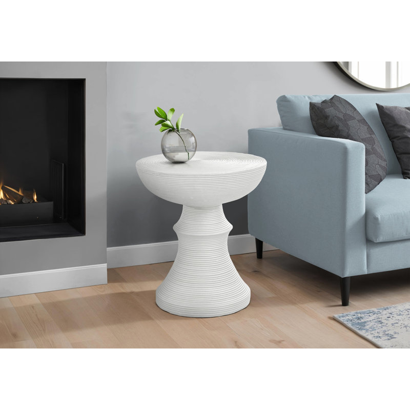 Table d'appoint d'extérieur moderne 25 "h, Blanc