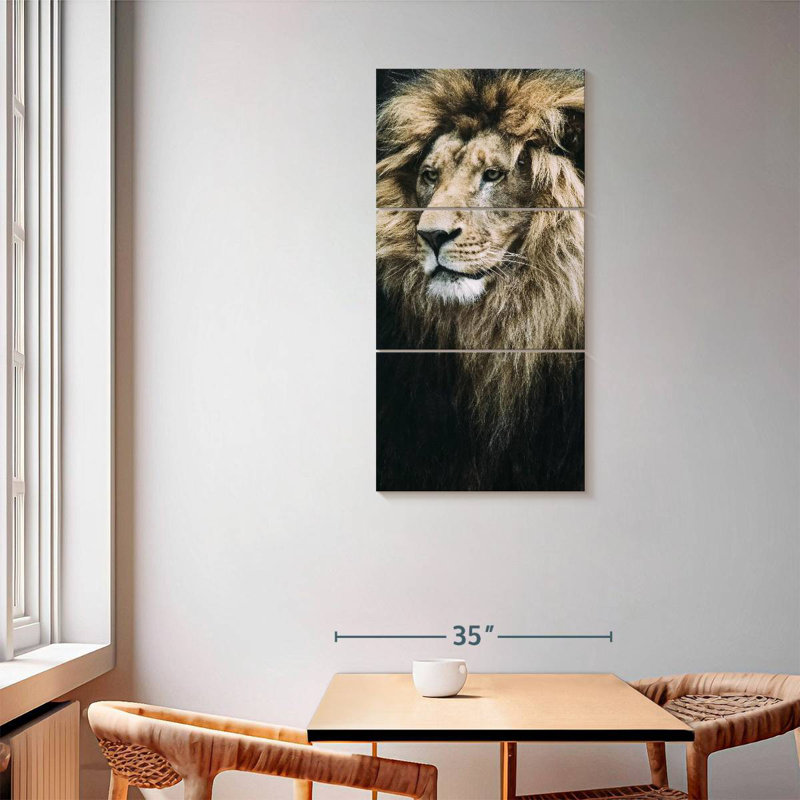 Vieux lion, H 62 po x l 30 po