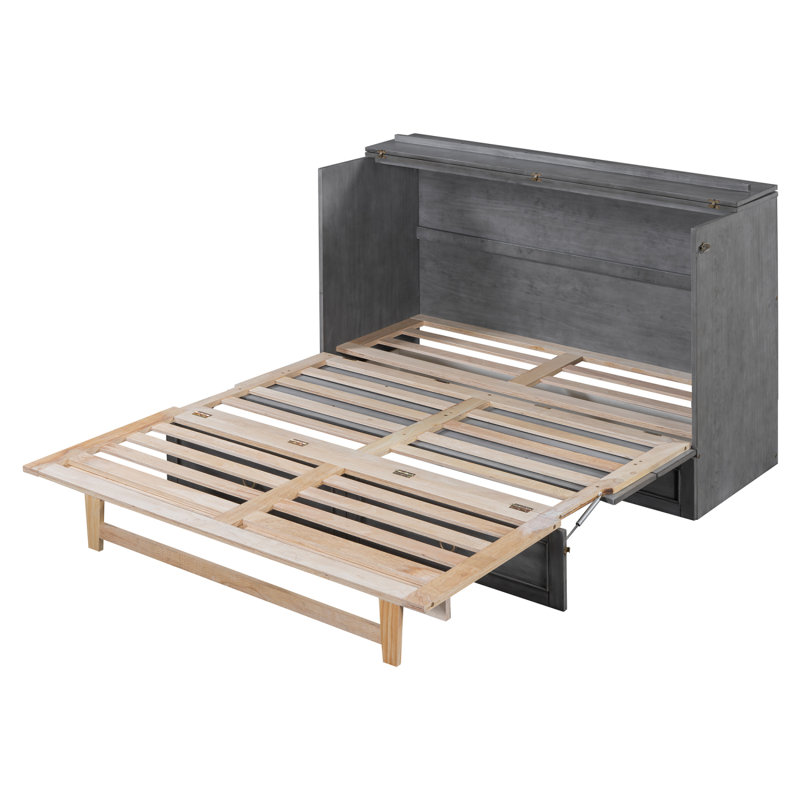 Lit escamotable avec grands tiroirs Murphy, Grand lit, Gris