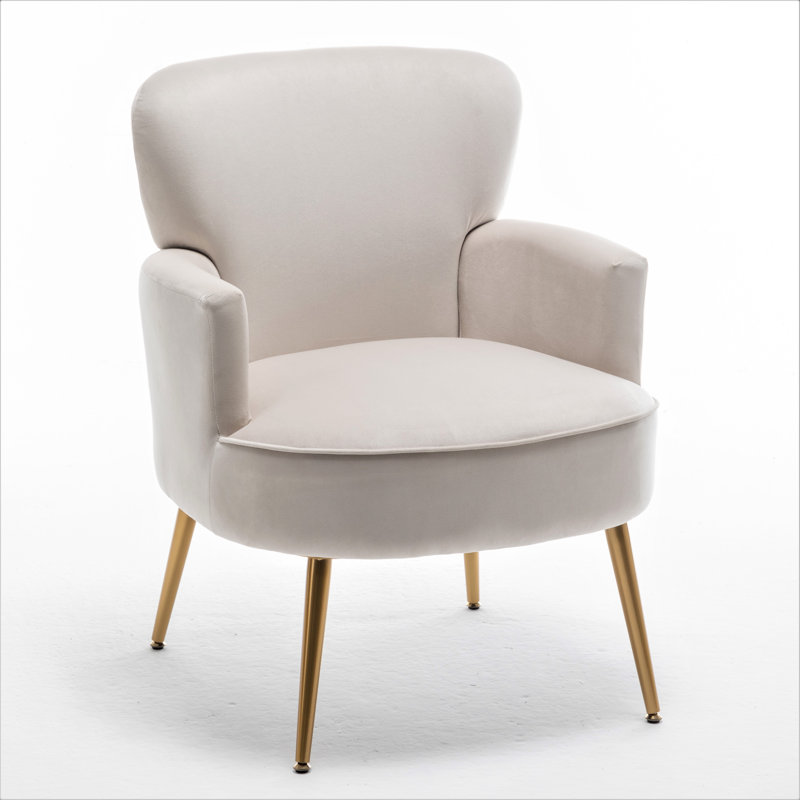 Ramisa Velvet Armchair, Ivory Velvet