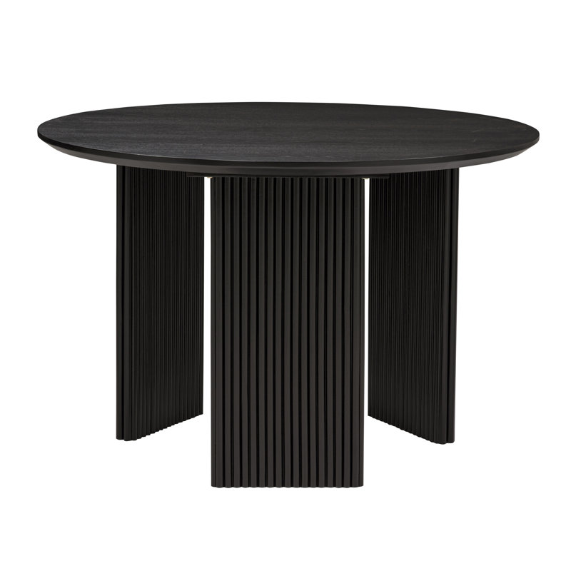Norlina Taylors 46" Round With Fluted Base Dining Table, Black
