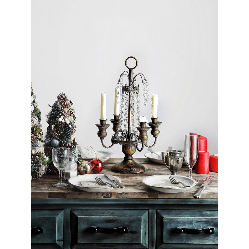 Bougeoir de table en métal 18,9 po H
