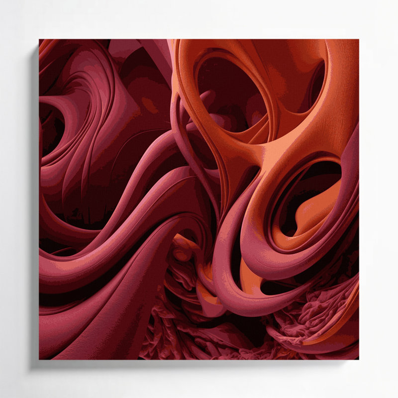 Art mural sur toile Biomorphic Abstraction 85, H 16 po x l 16 po