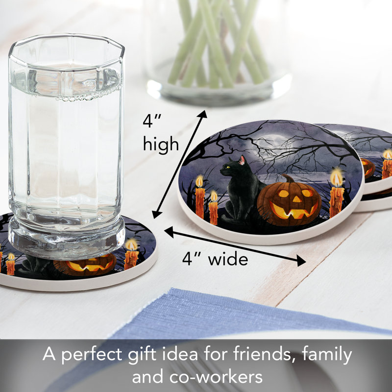 Paquet de 4 sous-verres ronds de minuit
