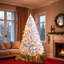 Arbre de Noël artificiel pré-éclairé avec base en métal, 800 branches, 300 lumières DEL et 11 modes d'éclairage Sliver