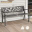 50-Inch Black Metal Bench With PVC Rose Backrest