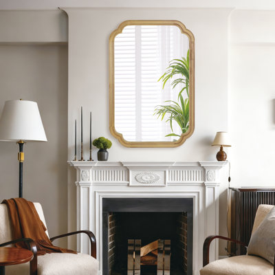 Miroir de coin décoratif en bois massif