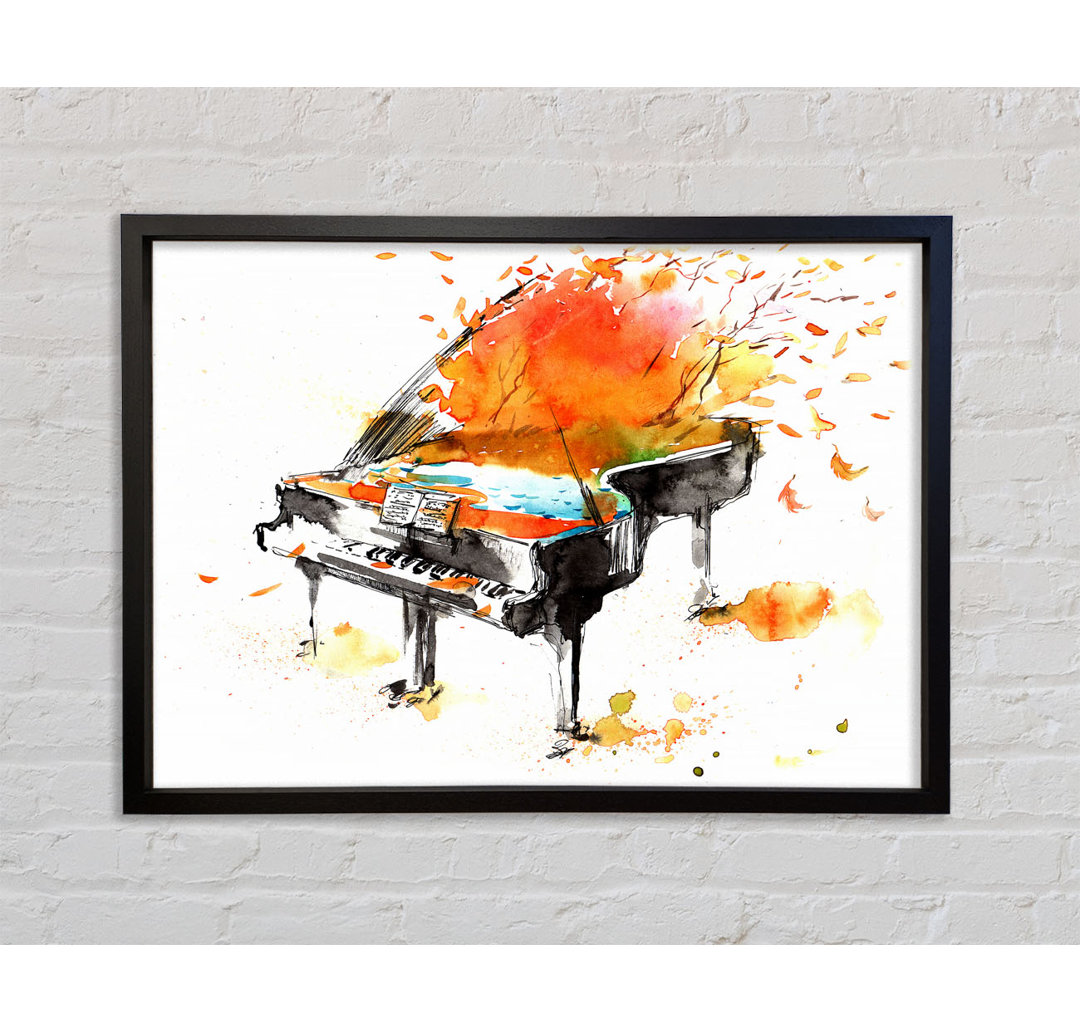 Autumn Piano - Einzelner Bilderrahmen Kunstdrucke auf Leinwand