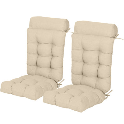 Outdoor High Back Chair Cushion Set