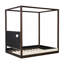 Lit plateforme à baldaquin en bois grand avec tête de lit tapissier-133702058