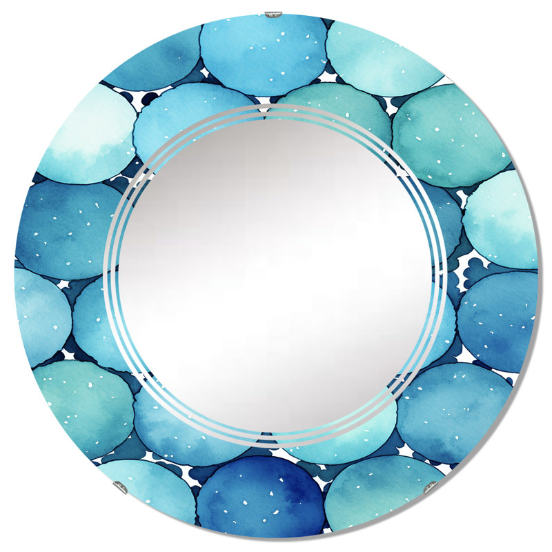 Leucas - Miroir mural moderne rond, 32 po x 32 po