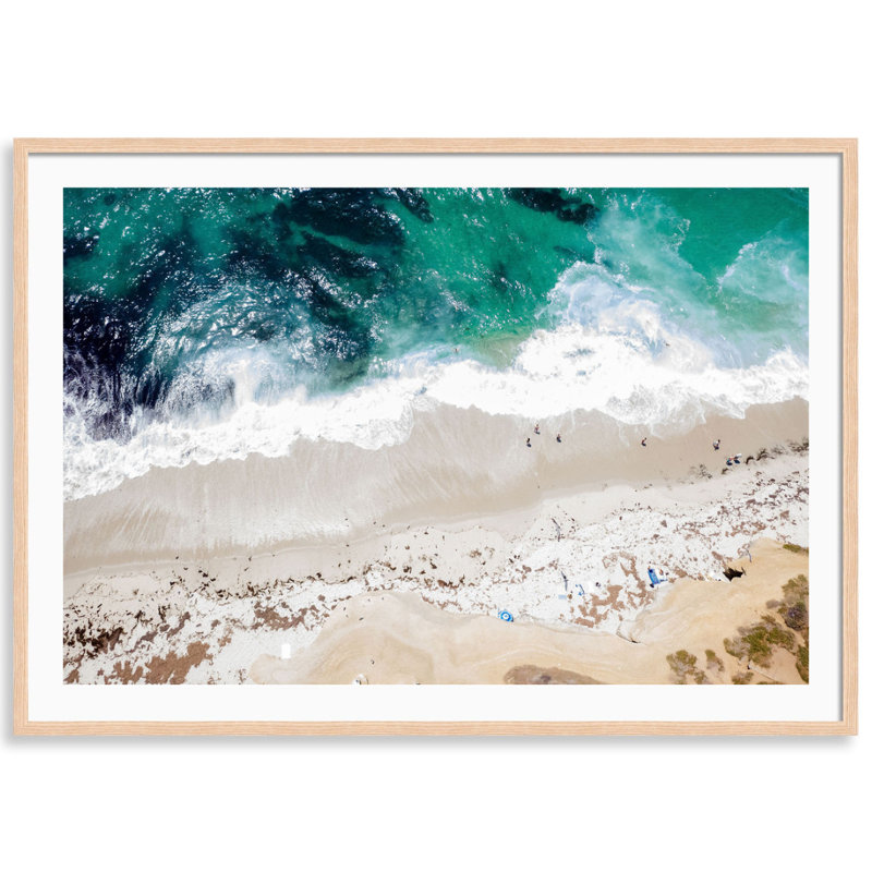 La Jolla Cove Print by Carly Tabak, 25" W x 18" H, Natural Wood