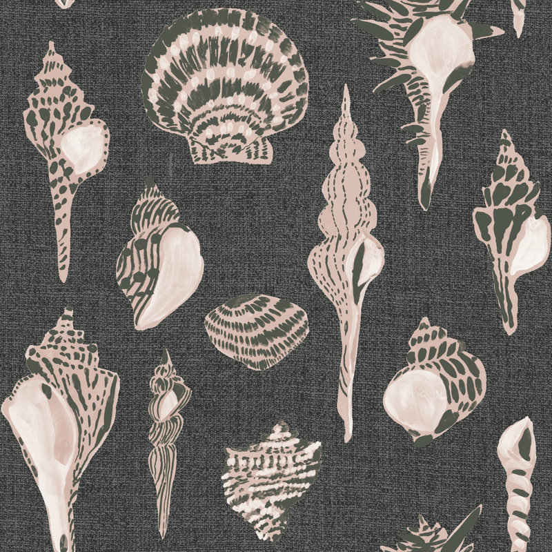 Papier peint Sullivan’s Island Shells par Megan Molten, Papier, Vert