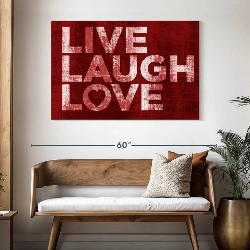 Tergel Red Live Laugh Love, 32" H x 48" W