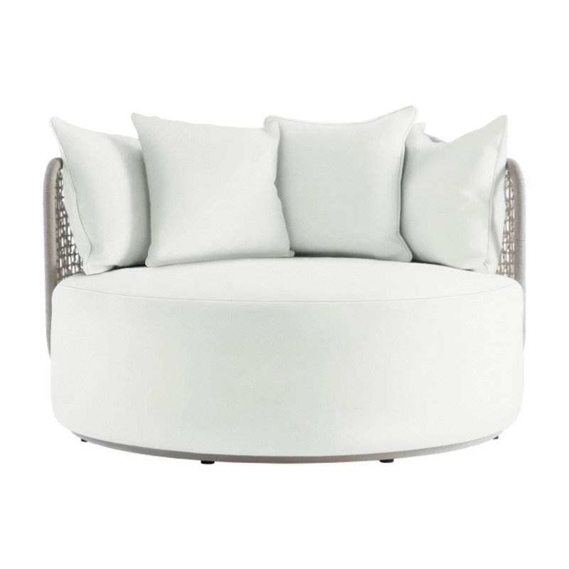 Capella Outdoor Metal Patio Daybed, White Vinyl 6503-000