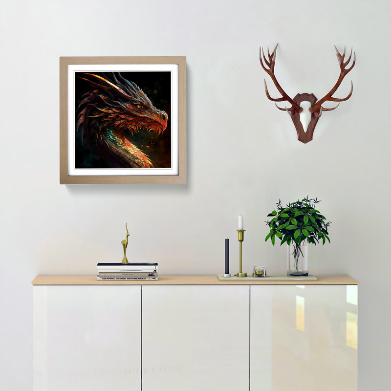 Single Picture Frame Print on Wood, Oak