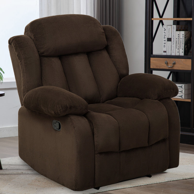Fauteuil inclinable manuel standard de 35 po de largeur, Microfibre/microsuède brun