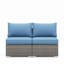 59.8"Width Outdoor Wicker Armless Sofa Set