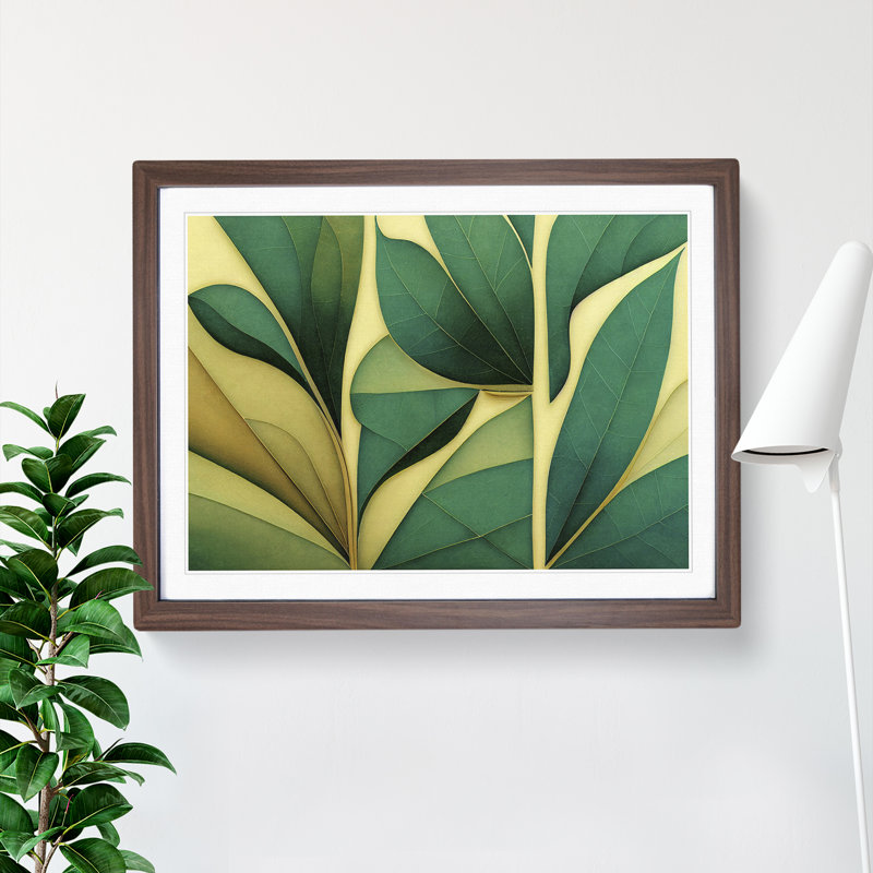 Spellbinding Leaf Abstract - Framed Print, 25cm H x 34cm W x 2cm D, Walnut Framed