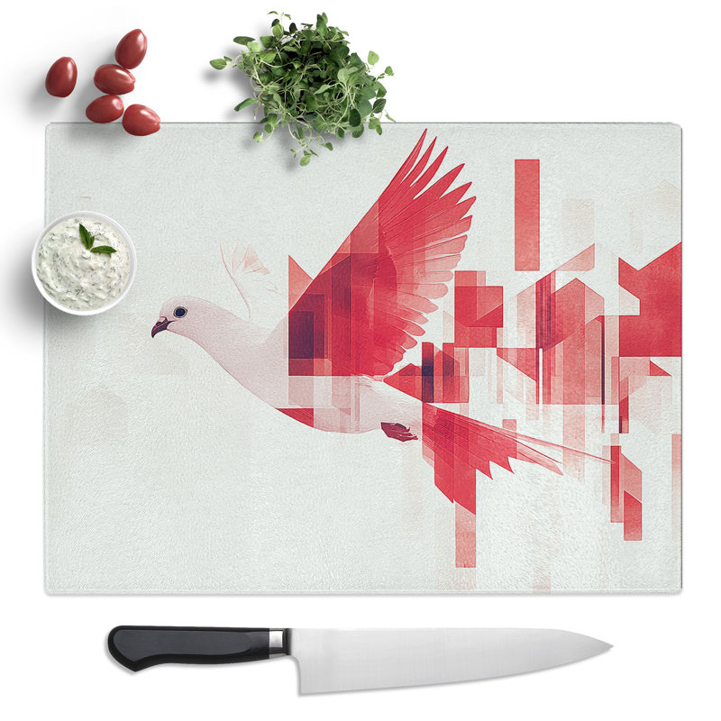 Dove Bird Portrait  Glass Chopping Board