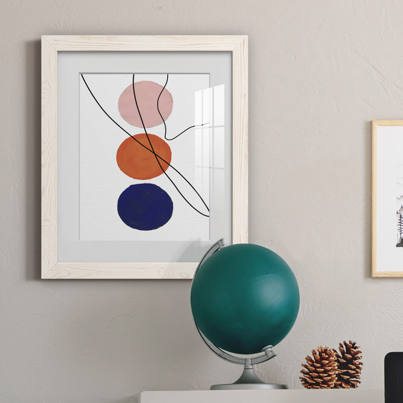 Millenium Geo Abstract - peinture encadrée, Papier encadré blanc, H 20 po x l 17 po x P 1,5 po