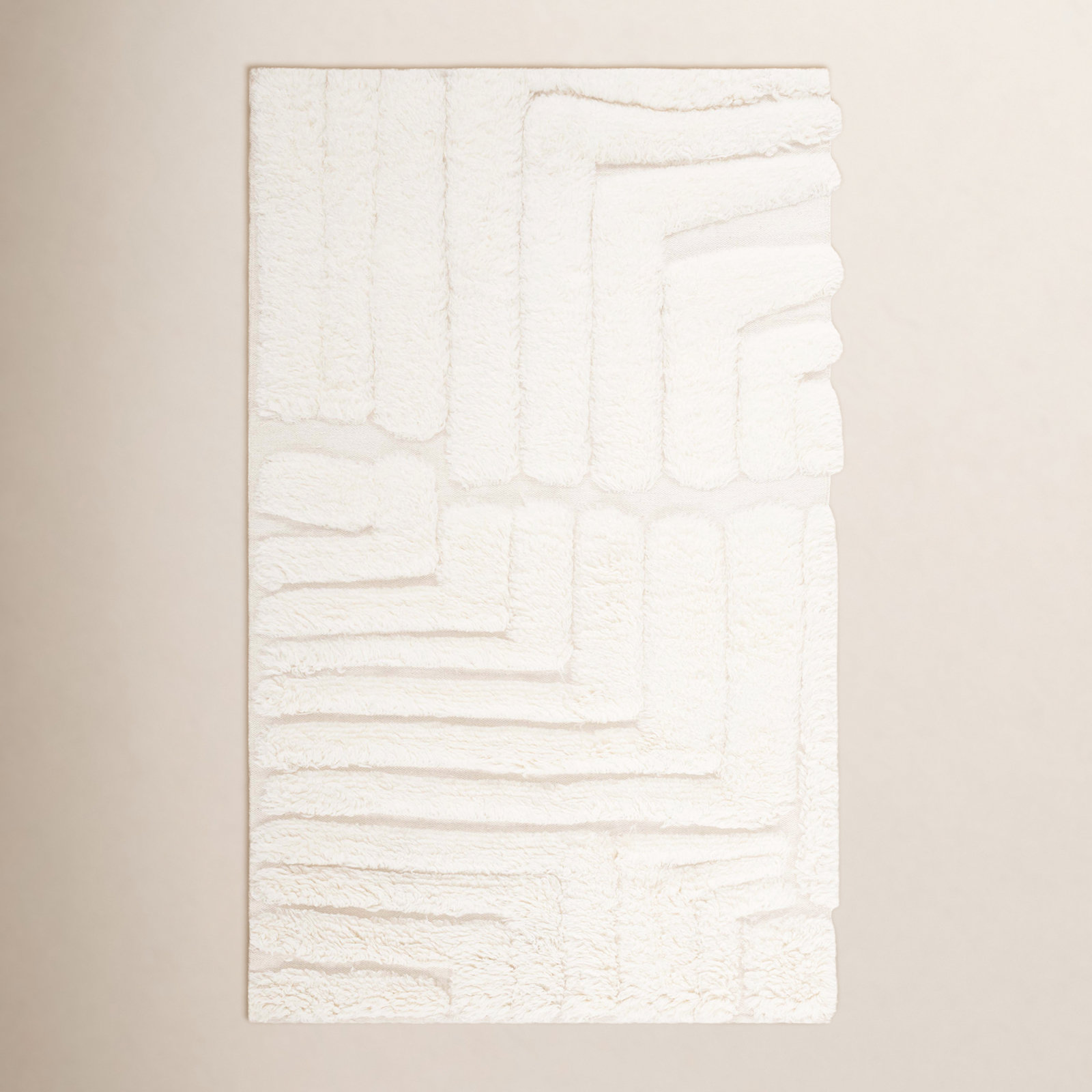 Fernande Handmade Wool Ivory Rug, Rectangle 5' x 8'