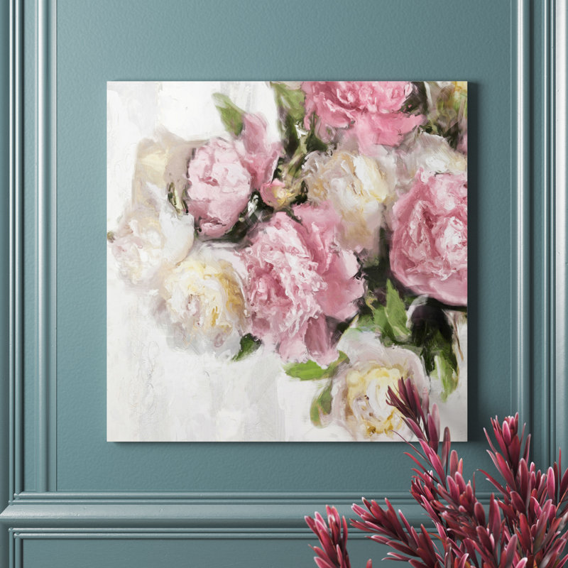 Motif floral rose 4, H 30 po x l 30 po