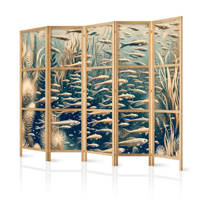 171cm H Solid Wood Folding Room Divider