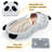 KIPU Foldable Toddler Travel Bed, Portable Floor Bed for Kids with Washable Cover, Toddler Cots for Sleeping with Adorable Panda Design, No Assembly Required, Easy to Carry, Gray